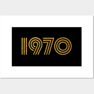 1970 Birth Year Glitter Effect Posters and Art